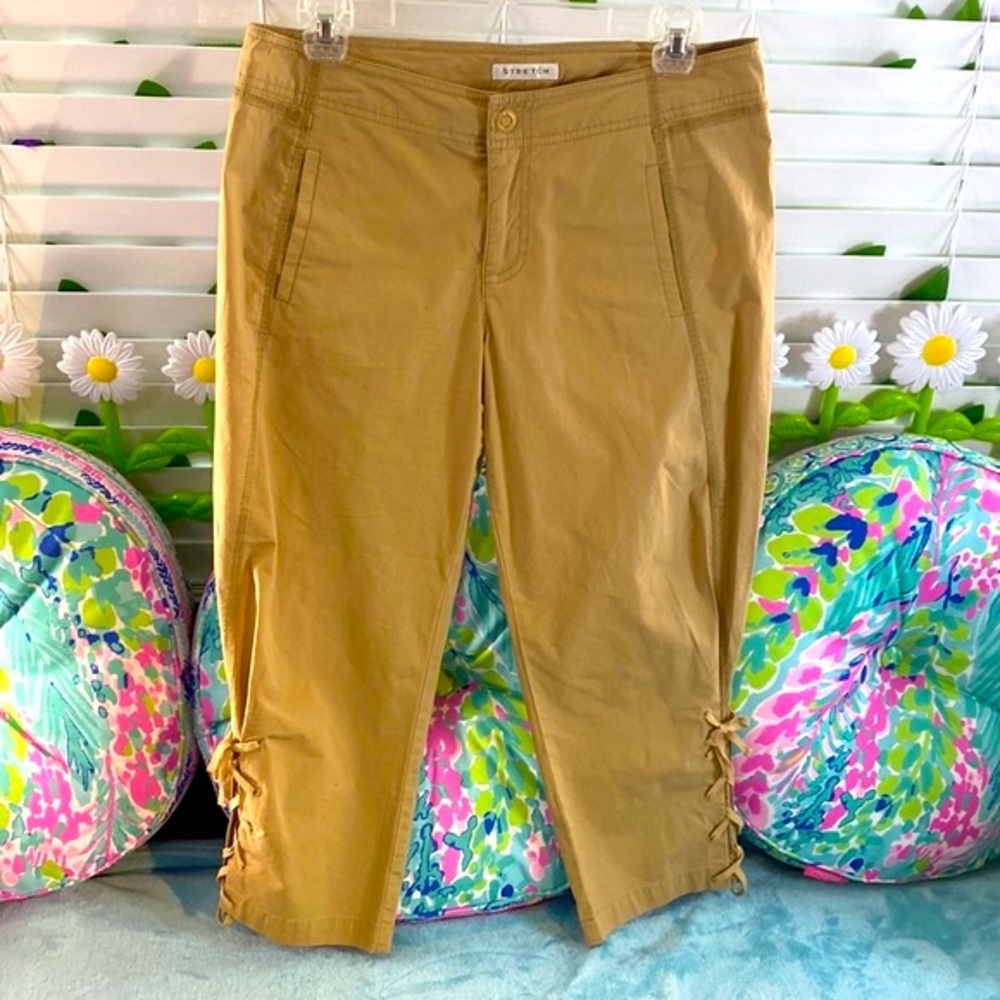 Axcess tan lace up leg Capris